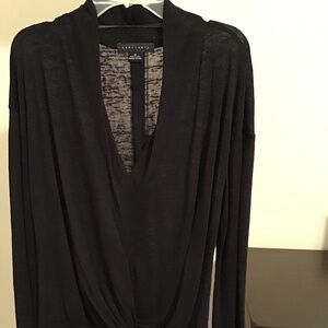 Sanctuary long sleeve black tee, size M